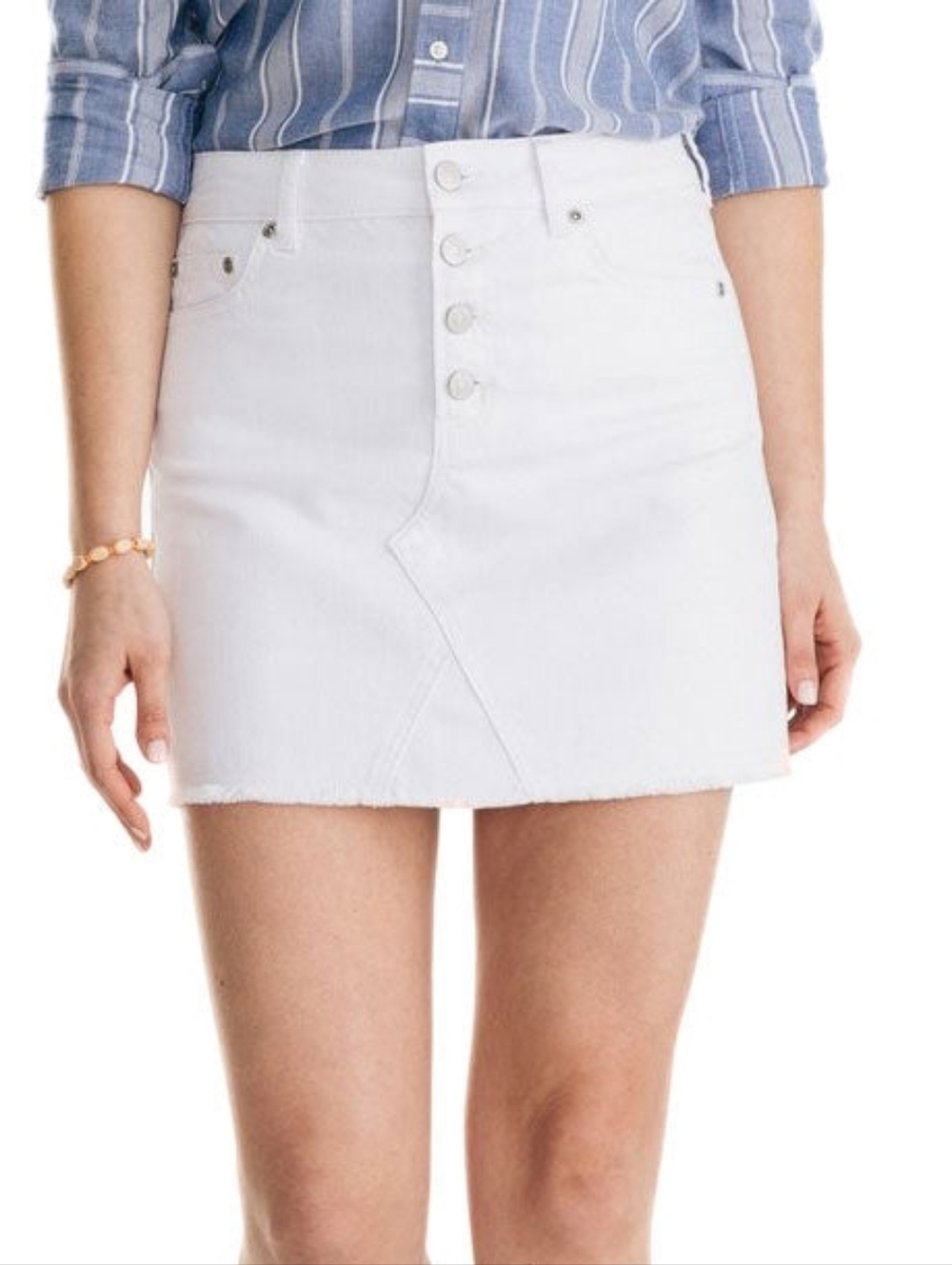 NWT Gabriela White Denim Skirt by Southern Tide Size 28W